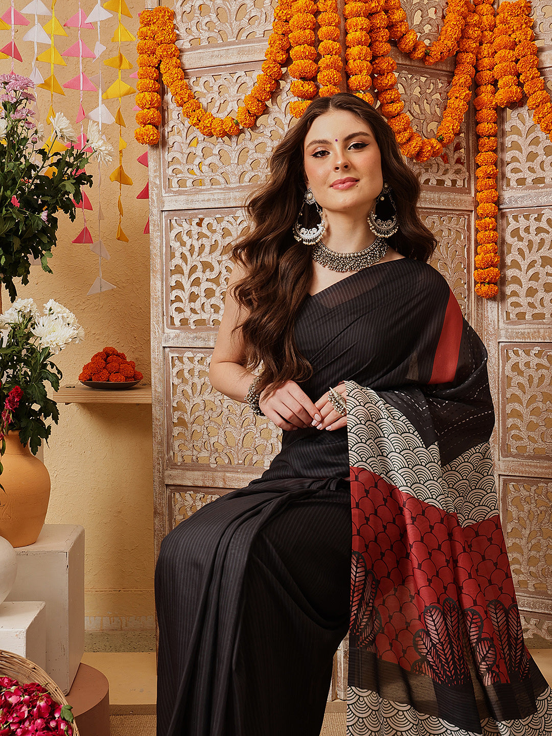 Digital Printed Soft Mal Cotton Ready to Wear Saree