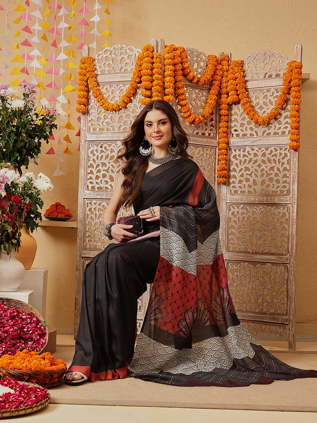 Digital Printed Soft Mal Cotton Ready to Wear Saree