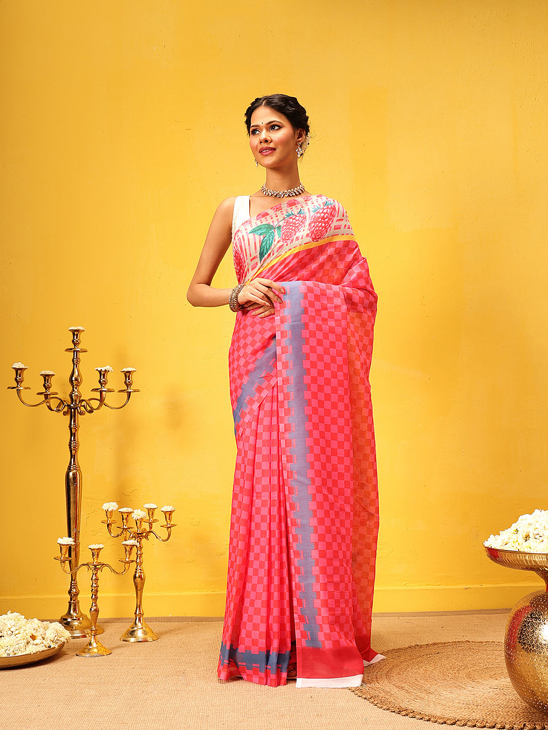 Digital Printed Soft Mul Cotton Ready to Wear Saree