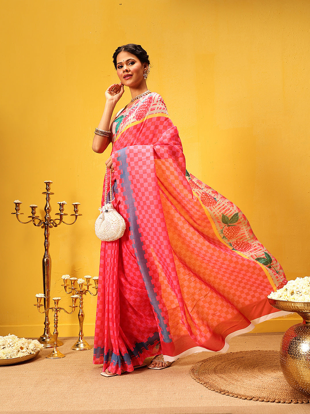 Digital Printed Soft Mul Cotton Ready to Wear Saree