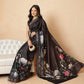 Black Color Art Silk Floral Digital Printed Ready to Wear Saree