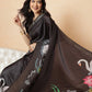 Black Color Art Silk Floral Digital Printed Ready to Wear Saree