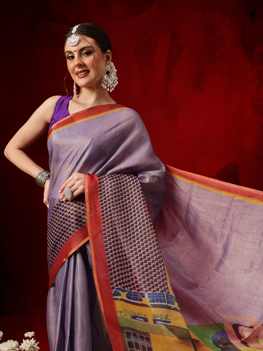 Women's Cotton Silk Floral Printed Ready to Wear Saree
