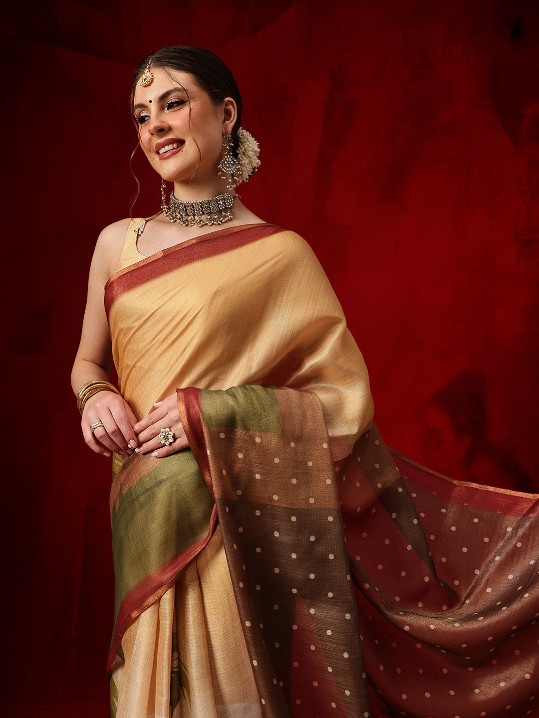 Women's Cotton Silk Floral Printed Ready to Wear Saree