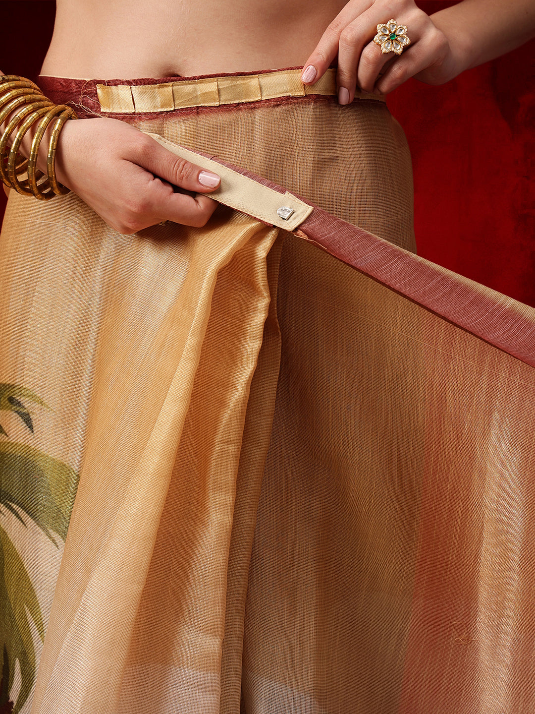 Women's Cotton Silk Floral Printed Ready to Wear Saree