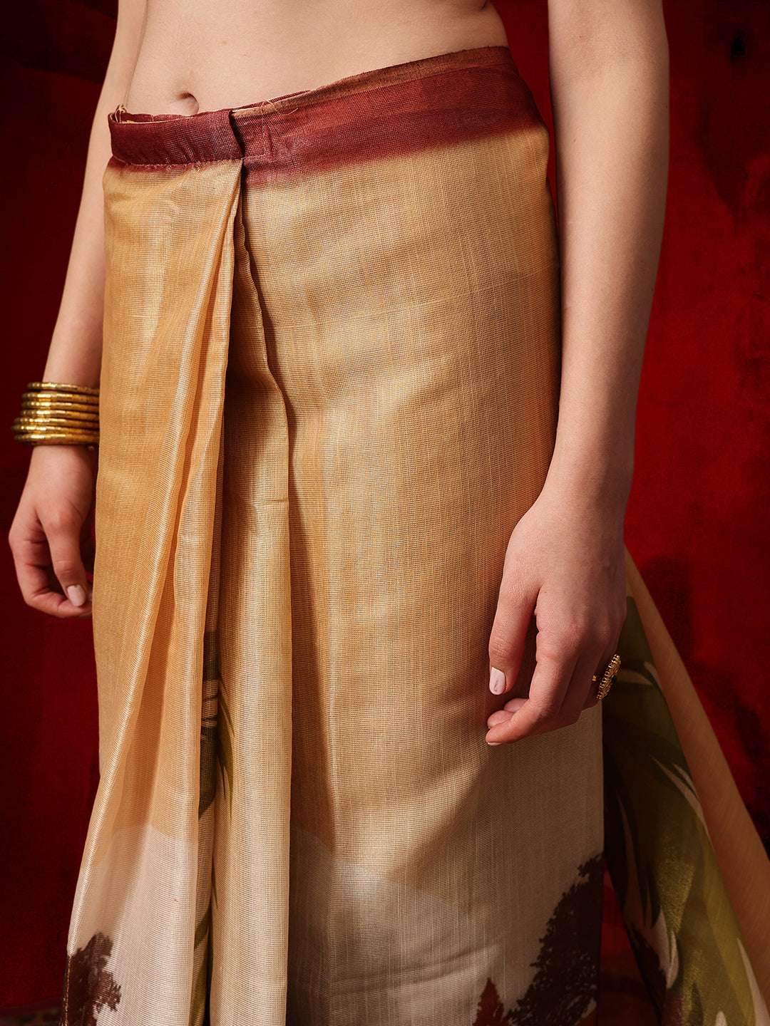 Women's Cotton Silk Floral Printed Ready to Wear Saree