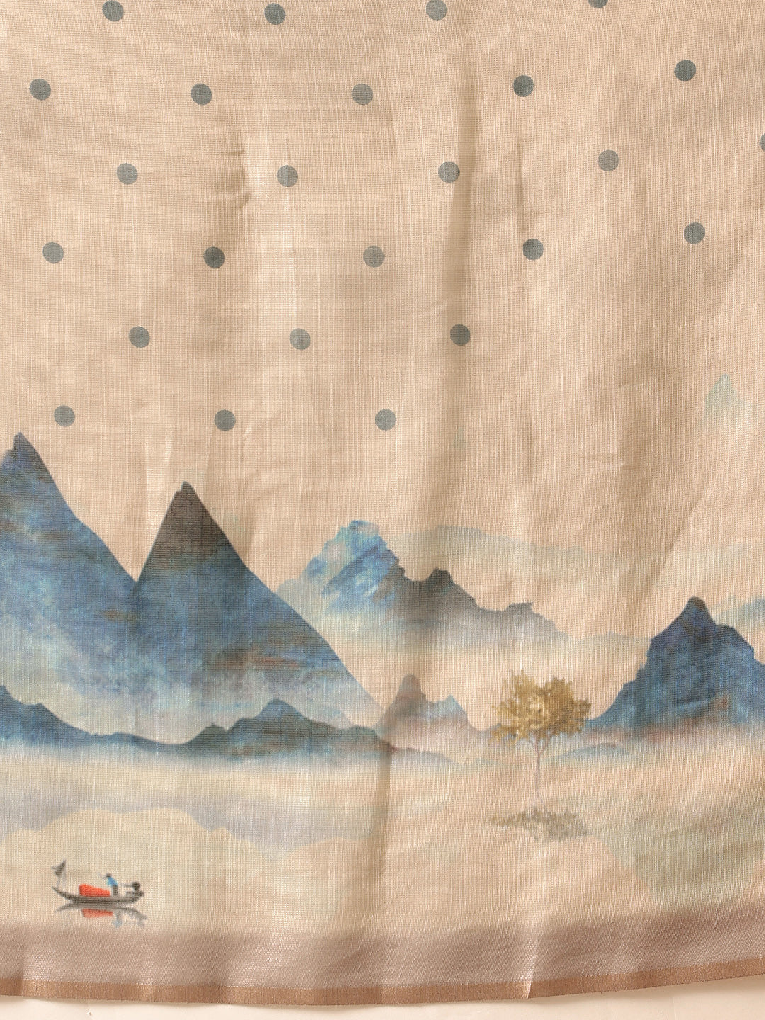 Cotton Zari Tissue Printed Ready to Wear Saree