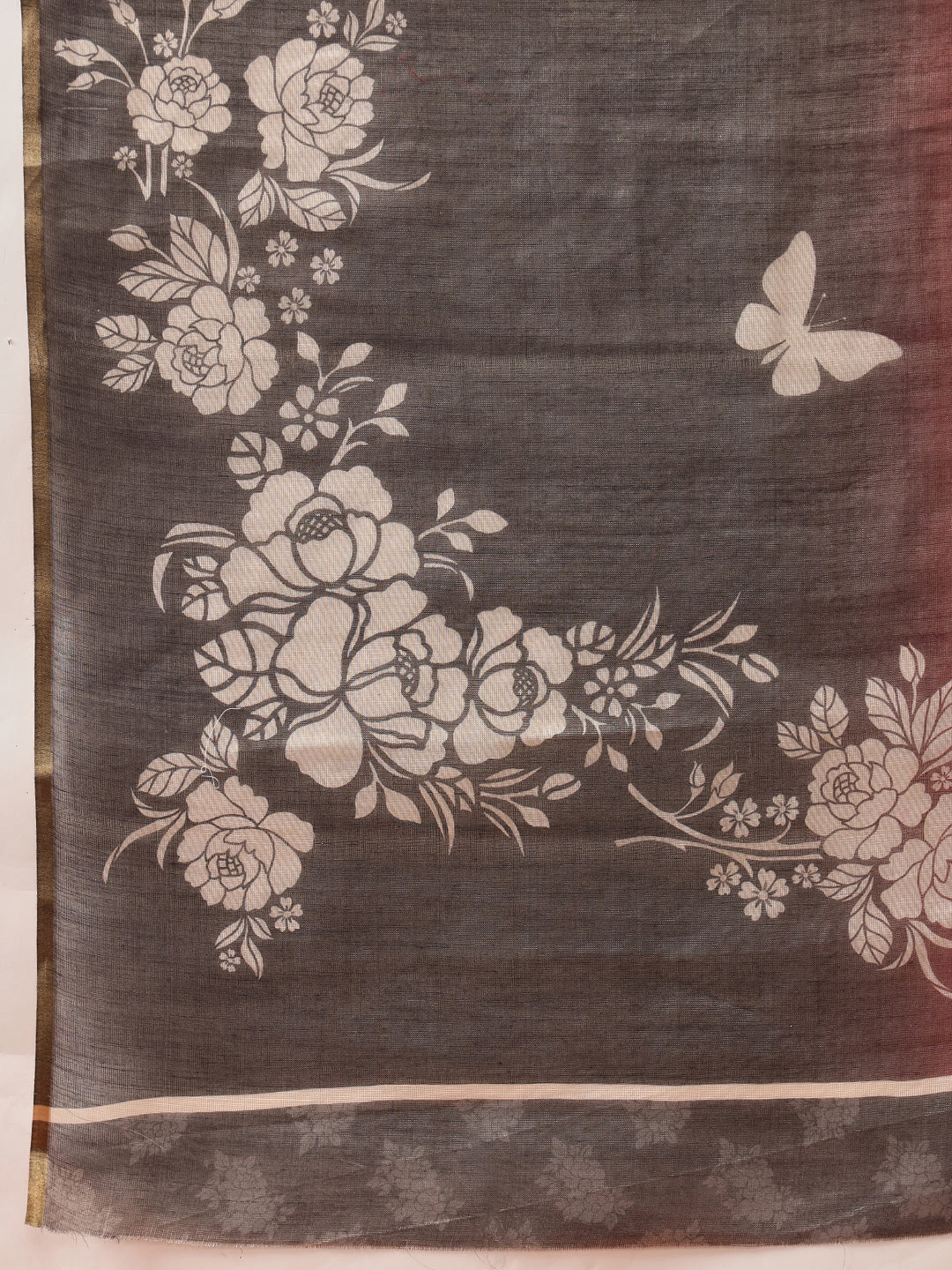 Printed Cotton Zari Tissue Ready to Wear Saree