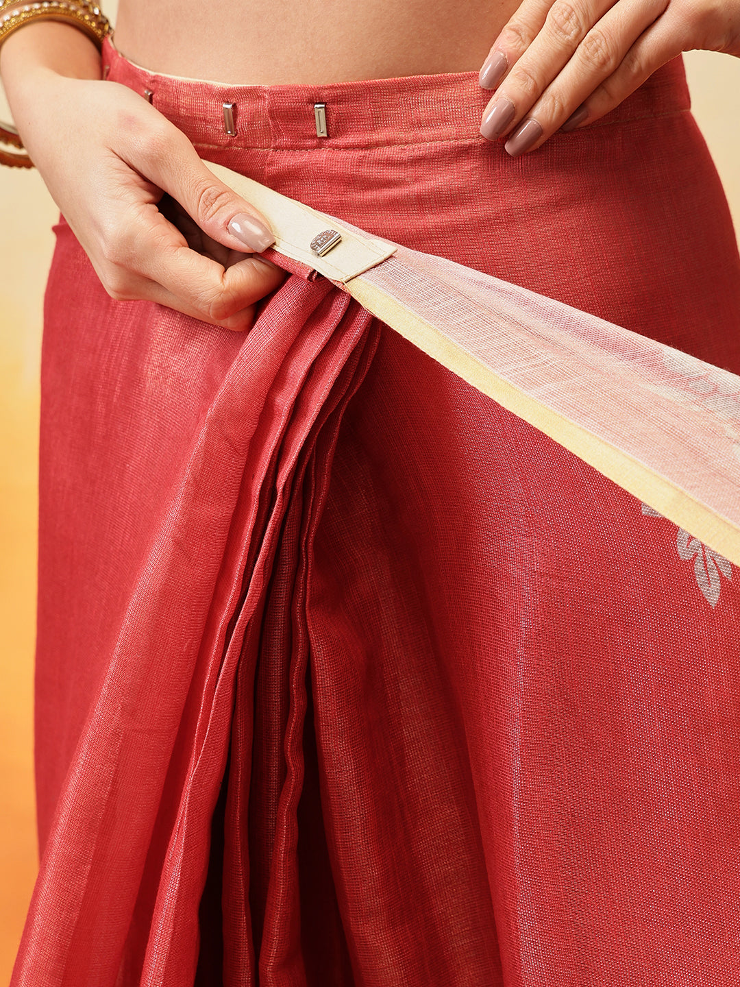 Printed Cotton Zari Tissue Ready to Wear Saree