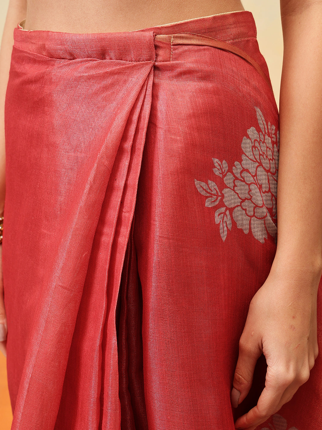 Printed Cotton Zari Tissue Ready to Wear Saree