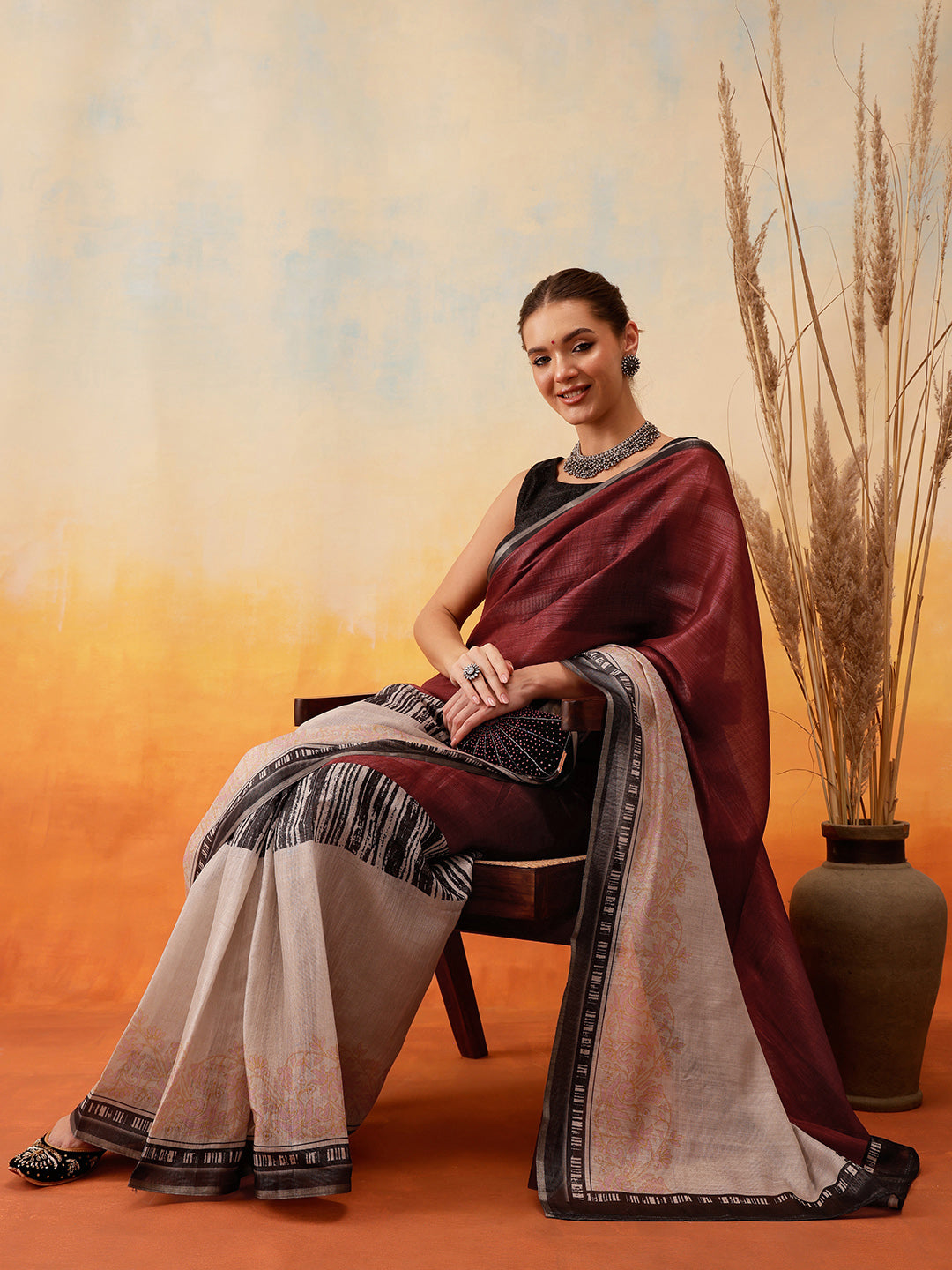 Printed Tissue Silk Ready to Wear Saree