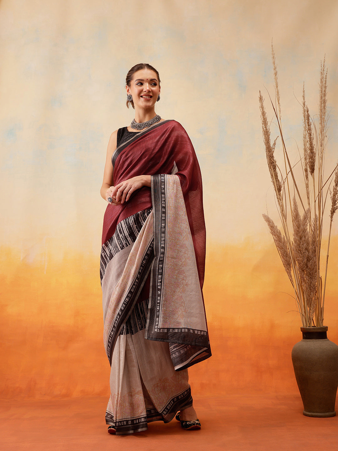 Printed Tissue Silk Ready to Wear Saree