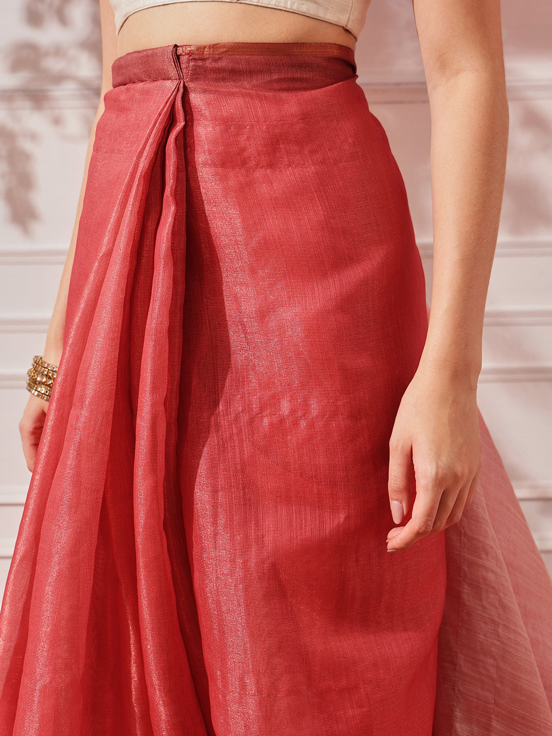 Women's Cotton Silk Floral Printed Ready to Wear Saree