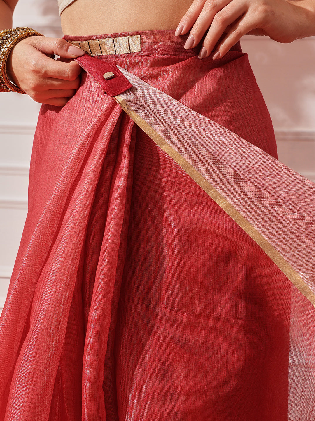 Women's Cotton Silk Floral Printed Ready to Wear Saree