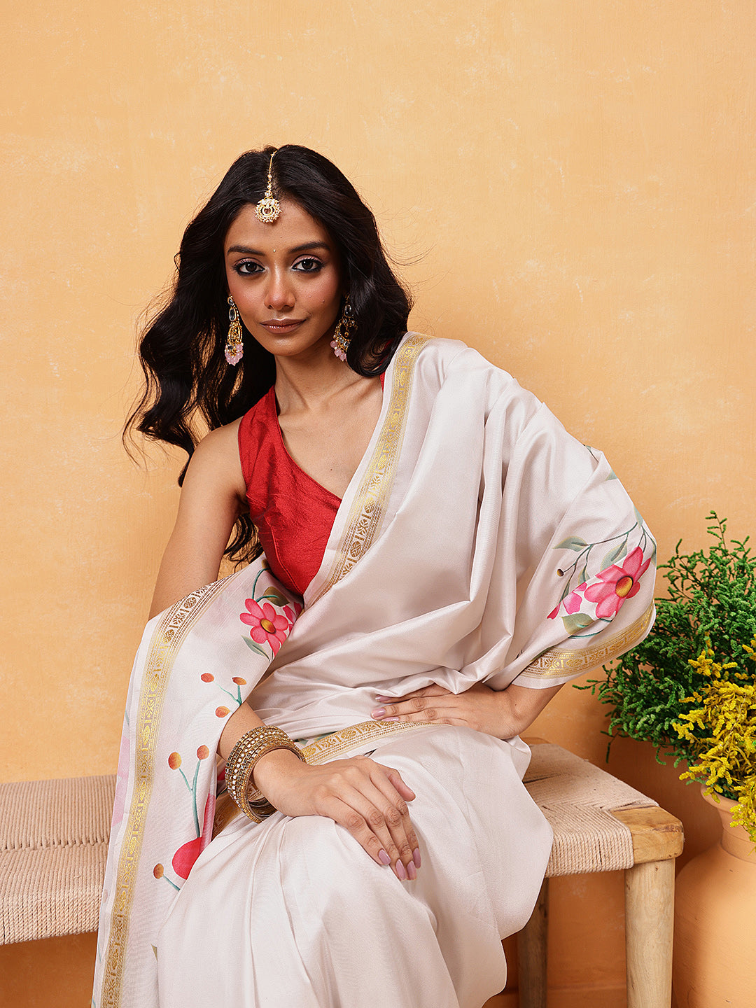 Onam Special Printed Silk Ready To Wear Kasauv Saree