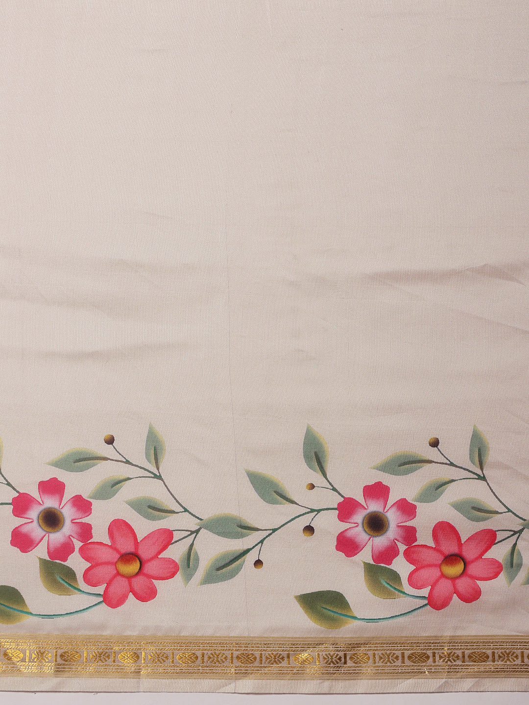 Onam Special Printed Silk Ready To Wear Kasauv Saree