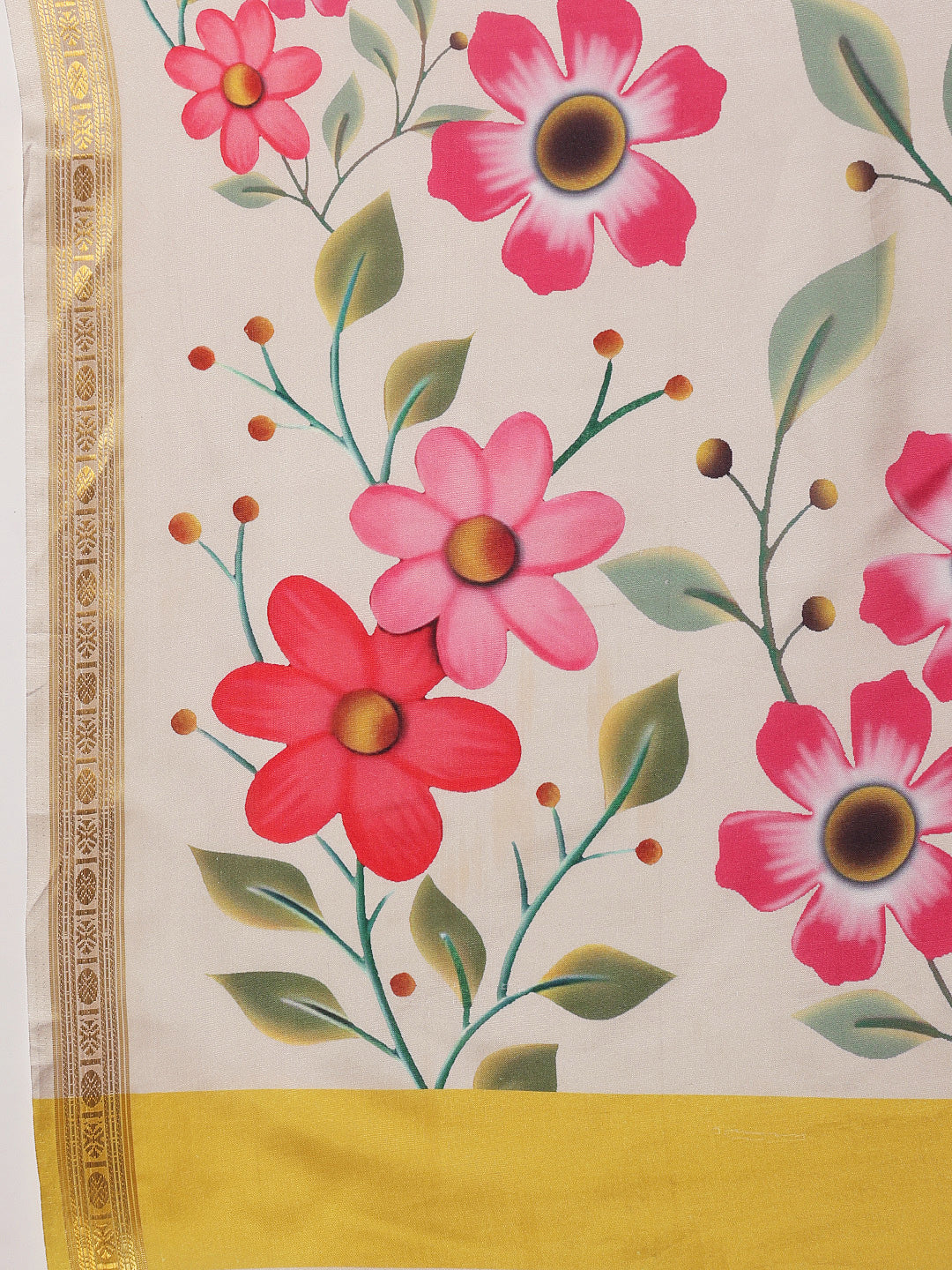 Onam Special Printed Silk Ready To Wear Kasauv Saree