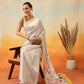 Onam Special Printed Silk Ready To Wear Kasavu White Saree