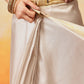 Onam Special Printed Silk Ready To Wear Kasavu White Saree