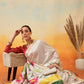 Onam Special Printed Silk Ready To Wear Kasavu White Saree