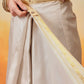 Onam Special Printed Silk Ready To Wear Kasavu White Saree