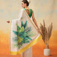 Onam Special Printed Silk Ready To Wear Kasavu White Saree