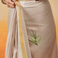 Onam Special Printed Silk Ready To Wear Kasavu White Saree