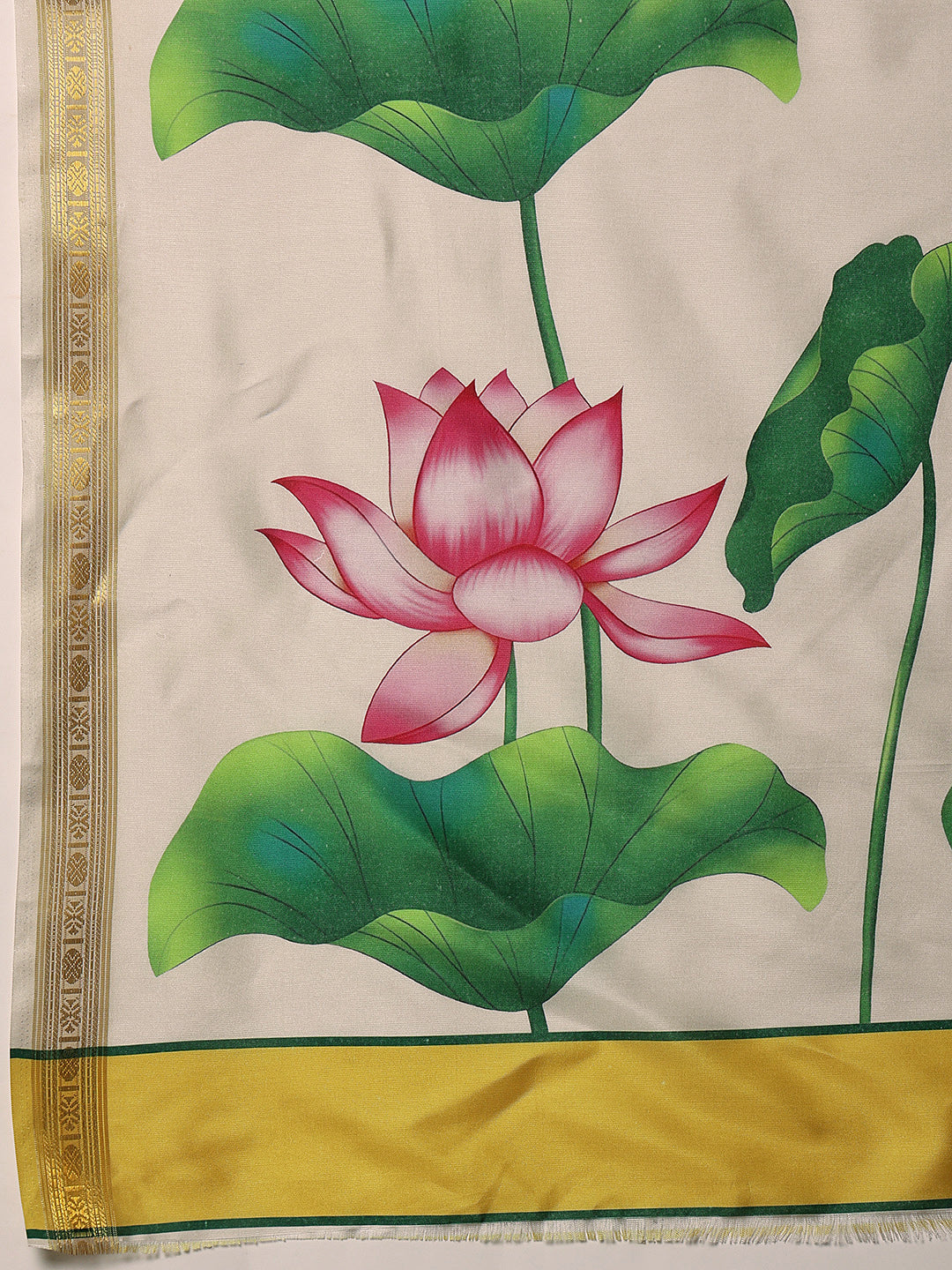 Onam Special Printed Silk Ready To Wear Kasauv Saree