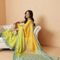 Color Blocked Small Zari Border Digital Printed Tussar Silk Ready to Wear Saree