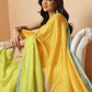 Color Blocked Small Zari Border Digital Printed Tussar Silk Ready to Wear Saree