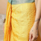 Color Blocked Small Zari Border Digital Printed Tussar Silk Ready to Wear Saree