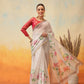 Printed Chanderi Cotton White Ready to Wear Saree
