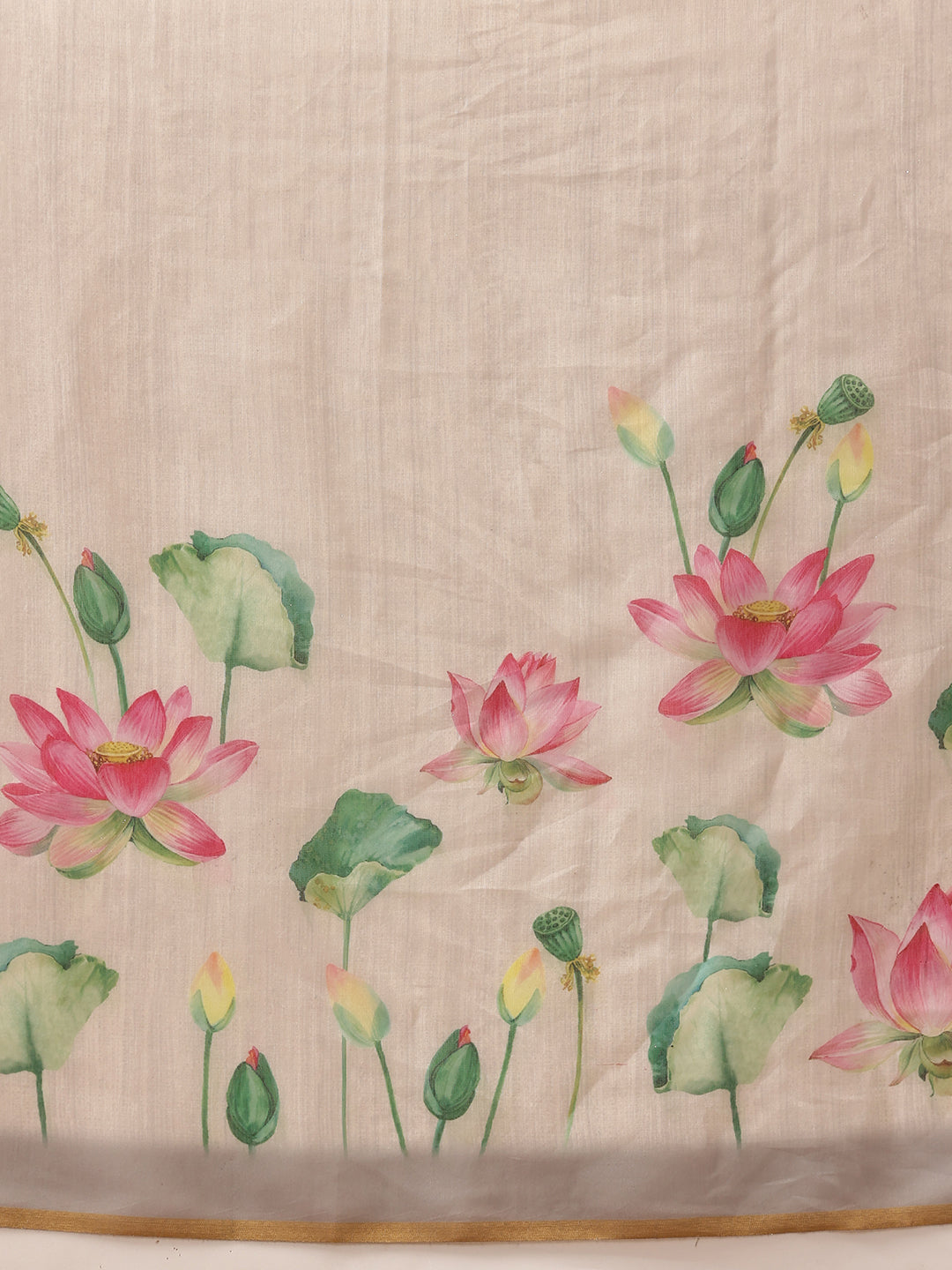 Printed Chanderi Cotton White Ready to Wear Saree