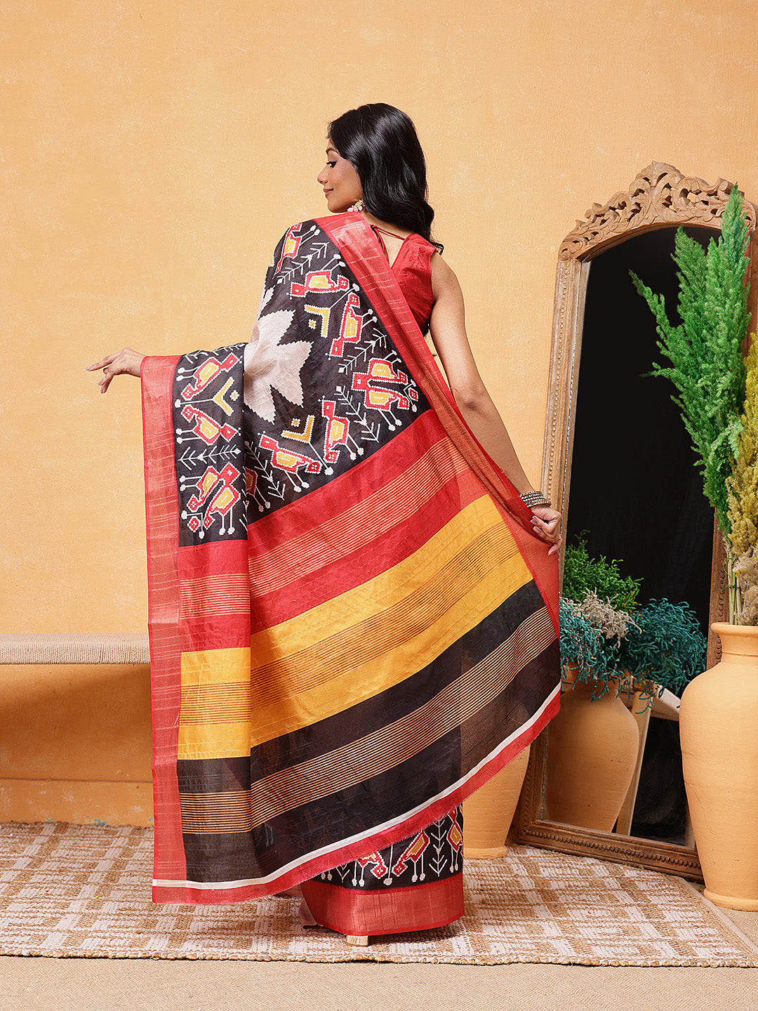 Kotha Silk Printed Ready To Wear Saree