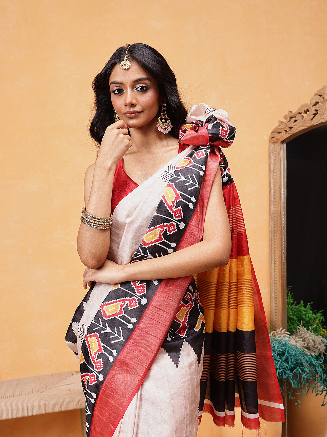 Kotha Silk Printed Ready To Wear Saree