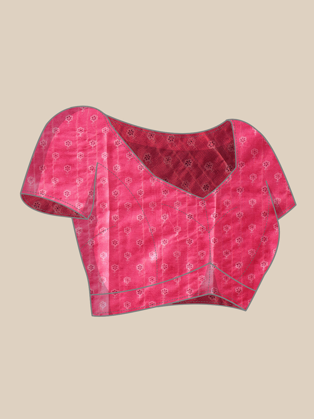 Floral Printed Kotha Silk Ready to Wear Saree With Zari Border