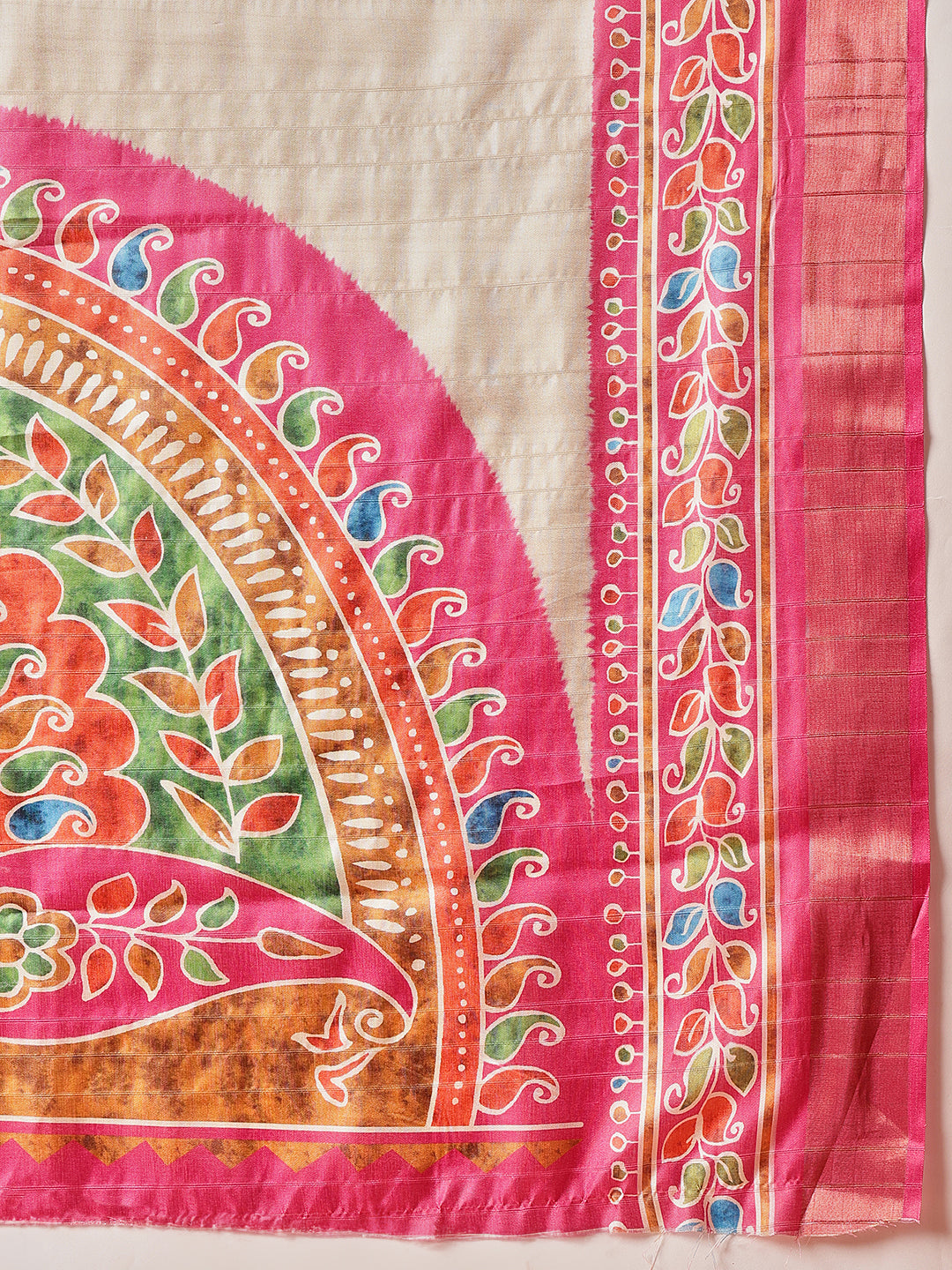 Floral Printed Kotha Silk Ready to Wear Saree With Zari Border
