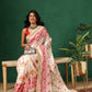 Floral Printed Kotha Silk Ready to Wear Saree With Zari Border