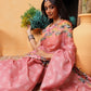 Women's Cotton Blend Floral Print Ready To Wear Saree