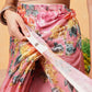 Women's Cotton Blend Floral Print Ready To Wear Saree