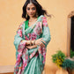 Women's Cotton Blend Floral Print Ready To Wear Saree
