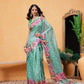 Women's Cotton Blend Floral Print Ready To Wear Saree