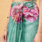Women's Cotton Blend Floral Print Ready To Wear Saree