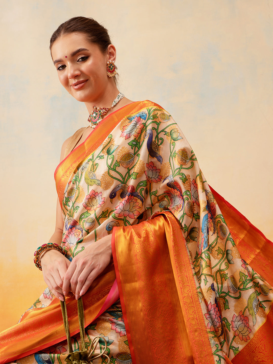 Digital Printed Art Silk Ready to Wear Saree