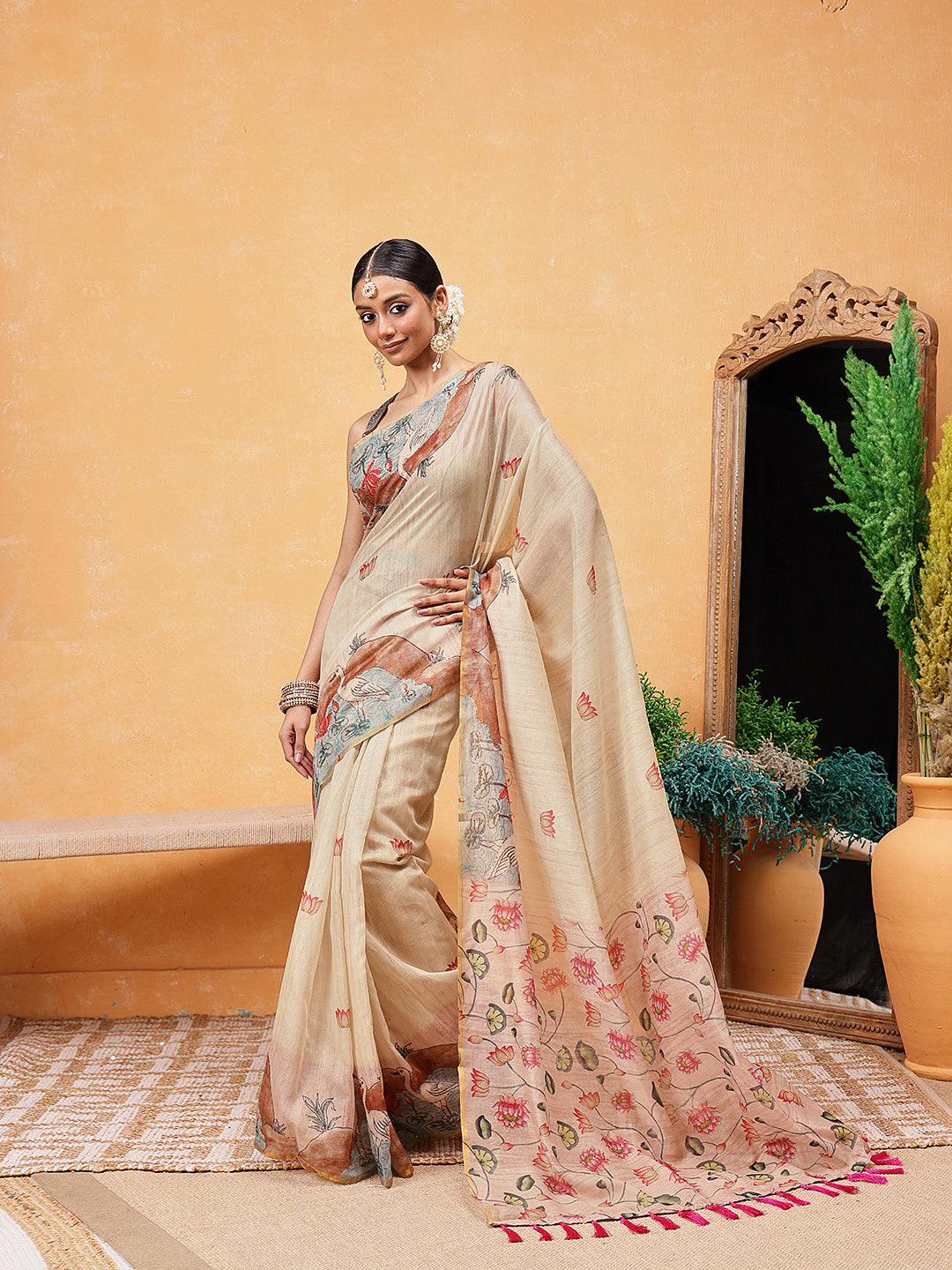 Printed Chanderi Ready To Wear Saree