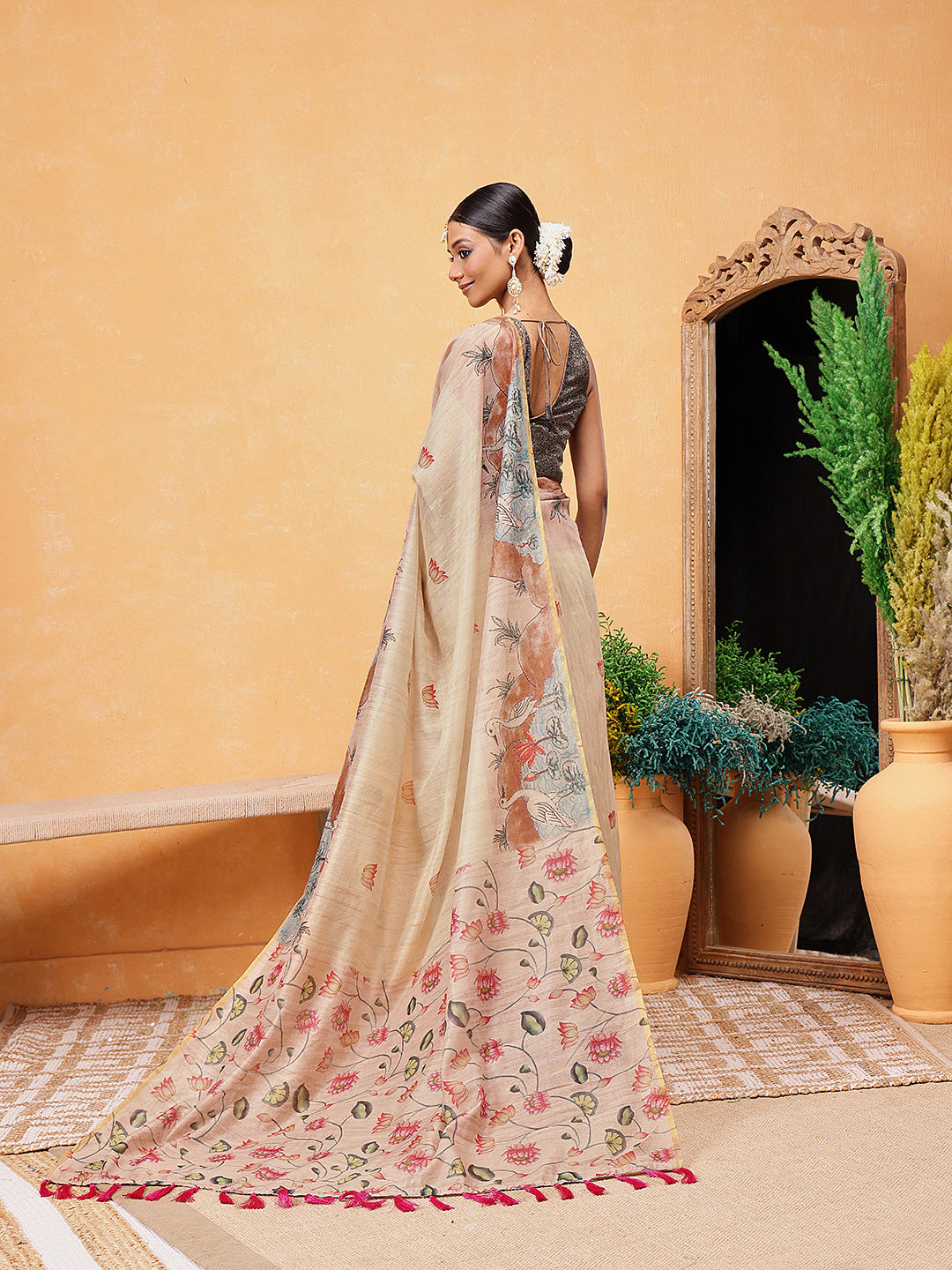 Printed Chanderi Ready To Wear Saree