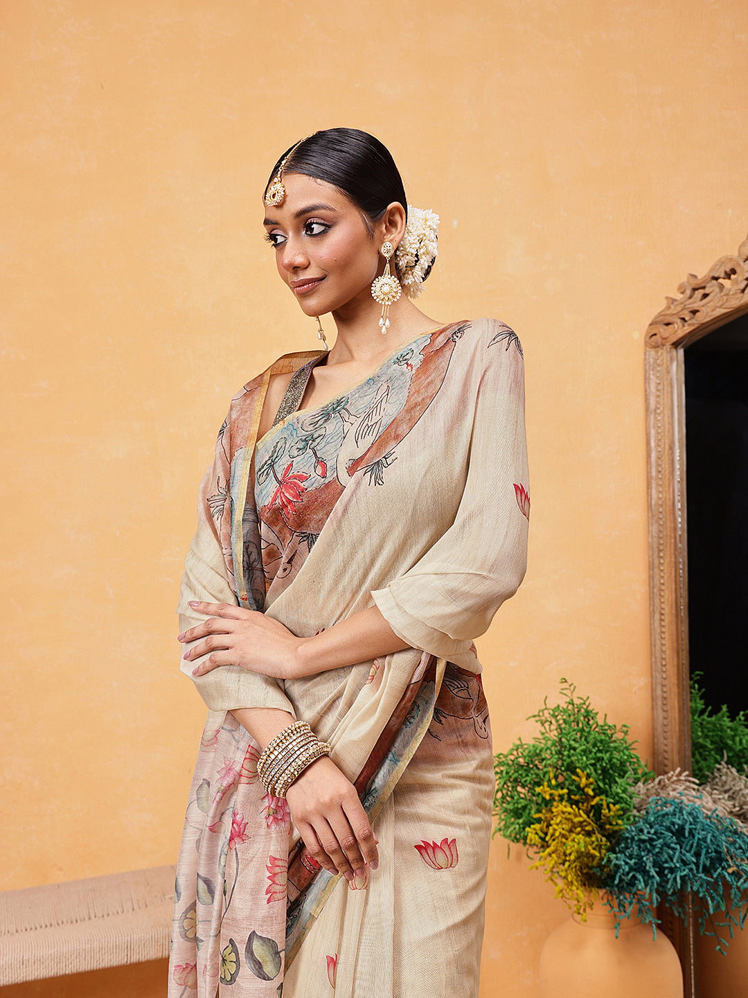 Printed Chanderi Ready To Wear Saree