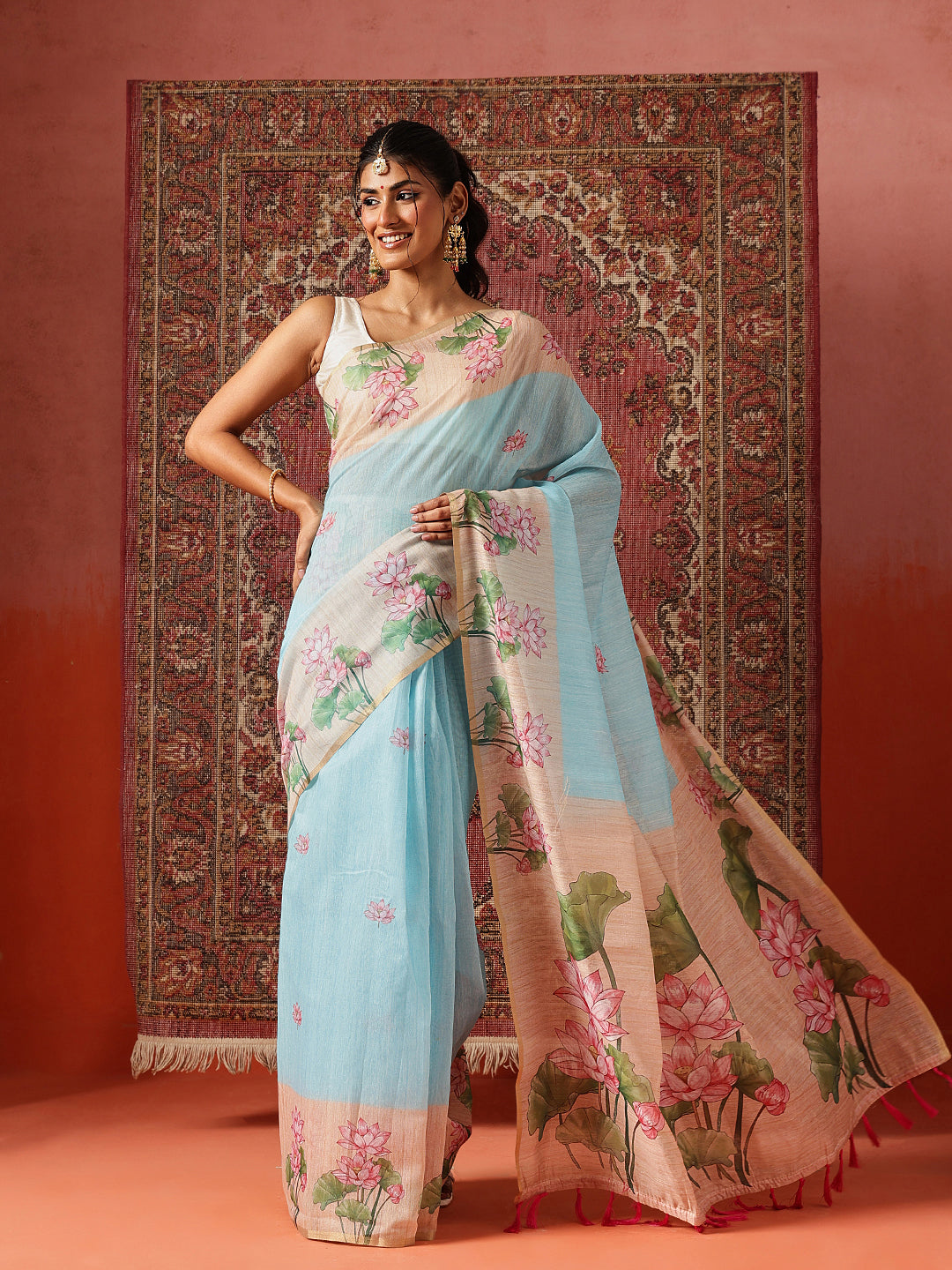 Digital Printed Chanderi Ready to Wear Saree