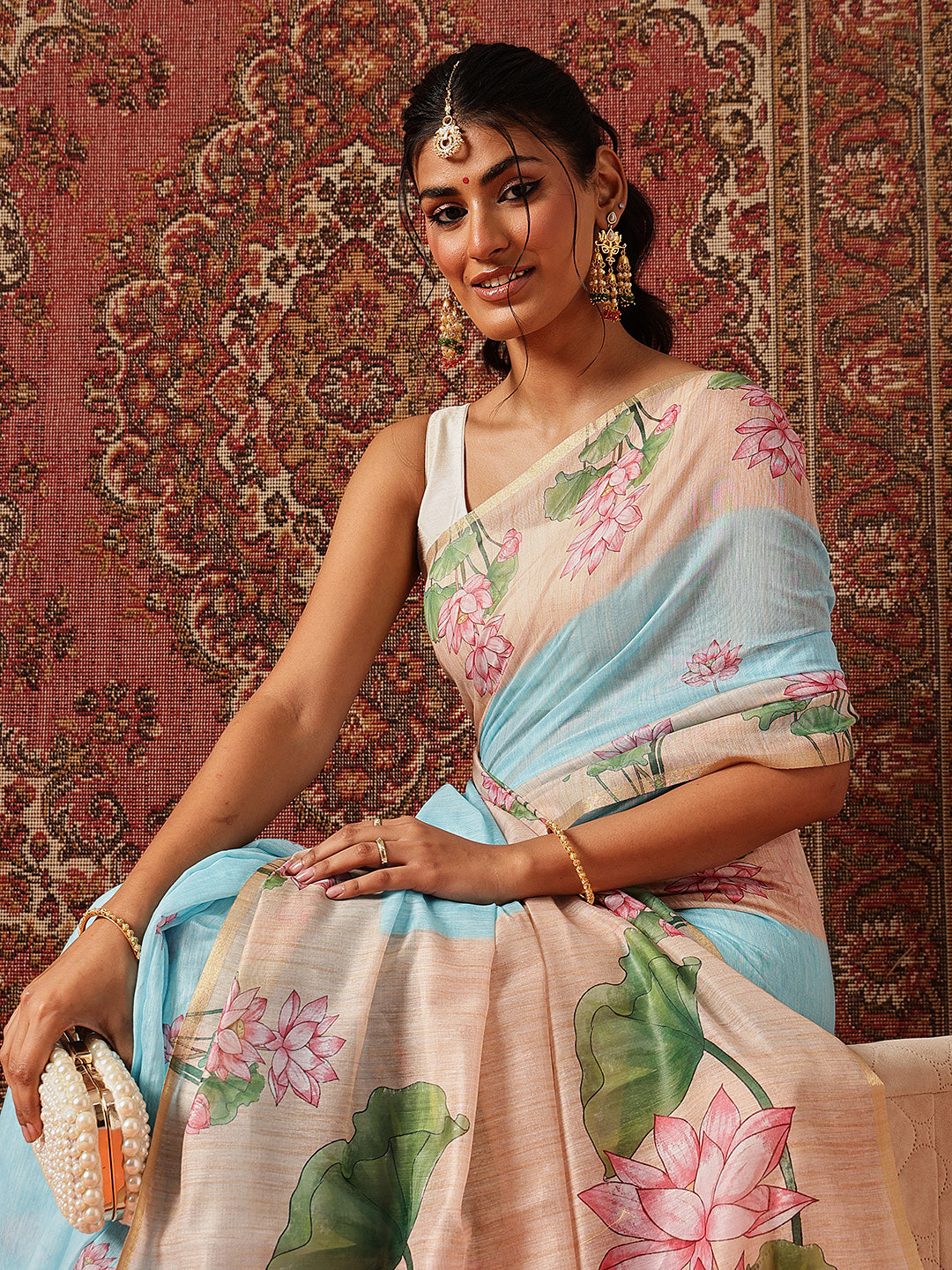 Digital Printed Chanderi Ready to Wear Saree