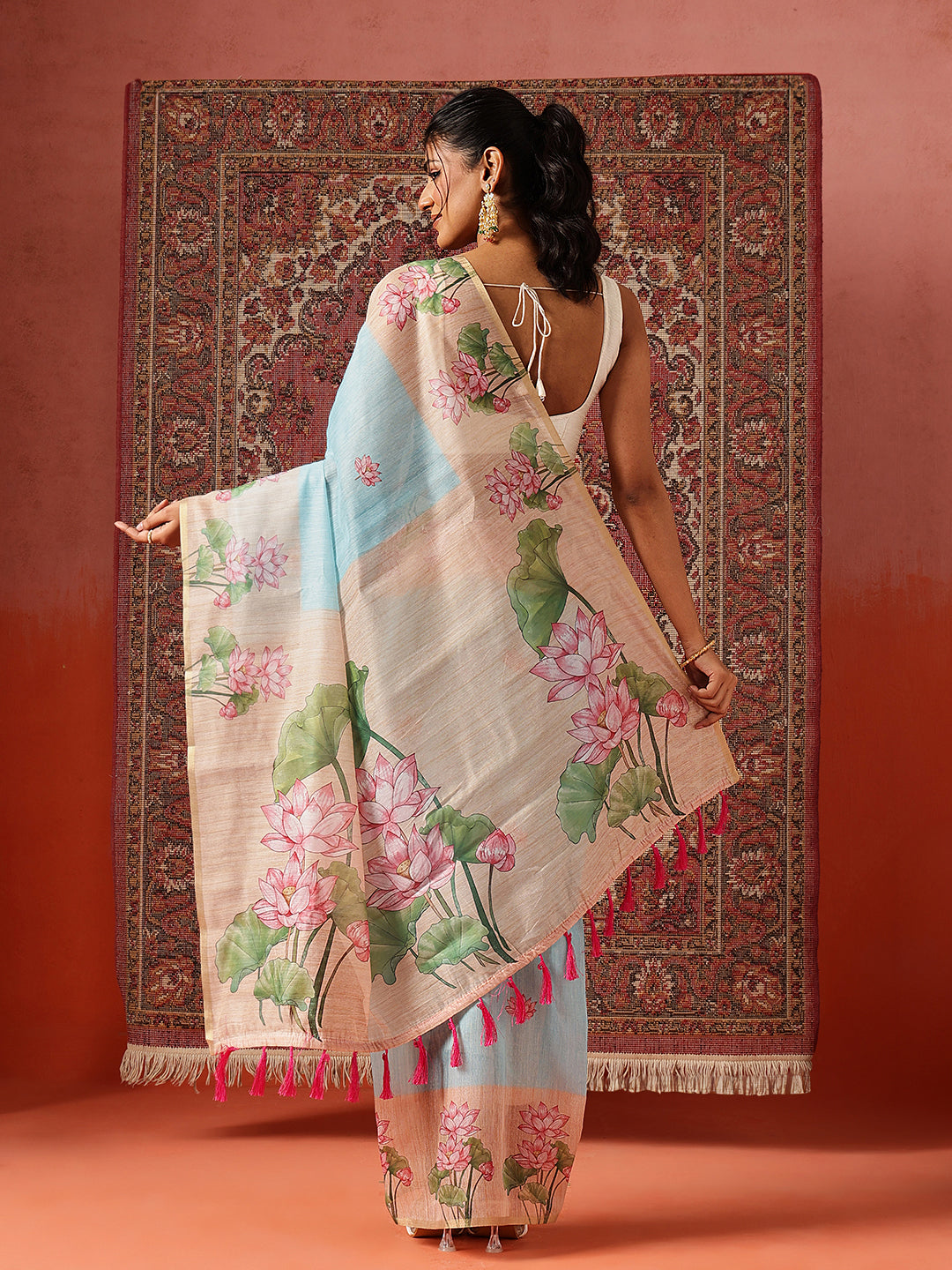 Digital Printed Chanderi Ready to Wear Saree